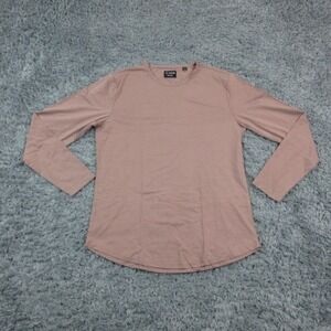 Cuts Shirt Mens Large Pink PYCA Pro Curve-Hem Long Sleeve Stretch Tee NWOT